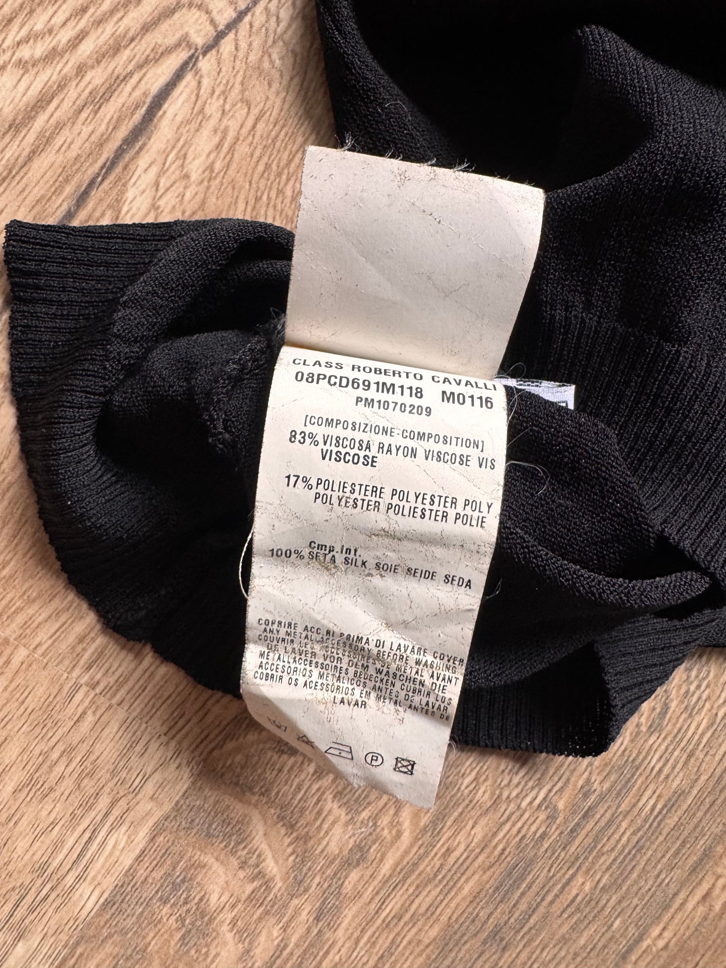 Class Roberto Cavalli 2000s Black Silk-Trimmed Camisole