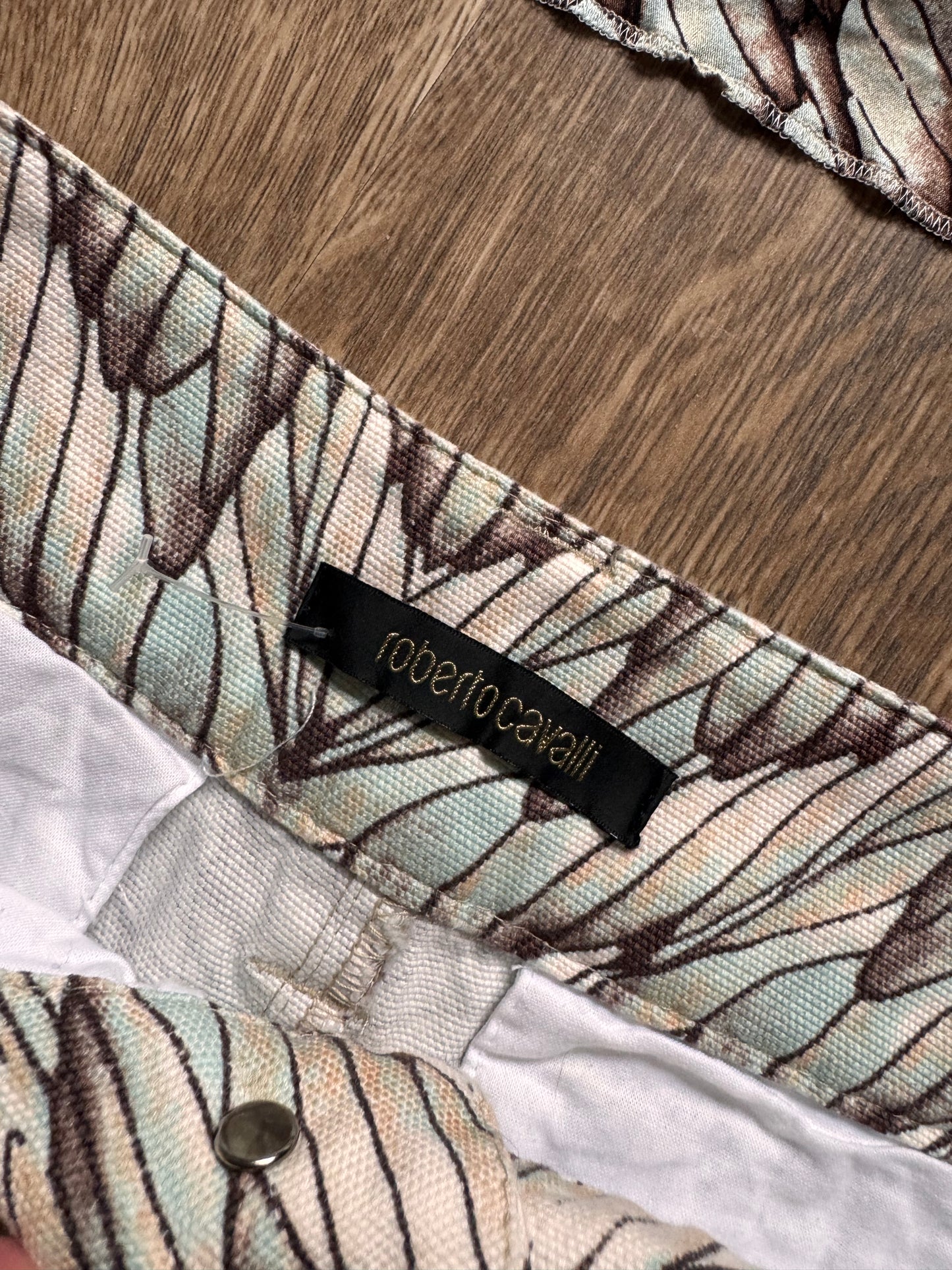 Roberto Cavalli 2000s Silk Camisole & Printed Shorts Set
