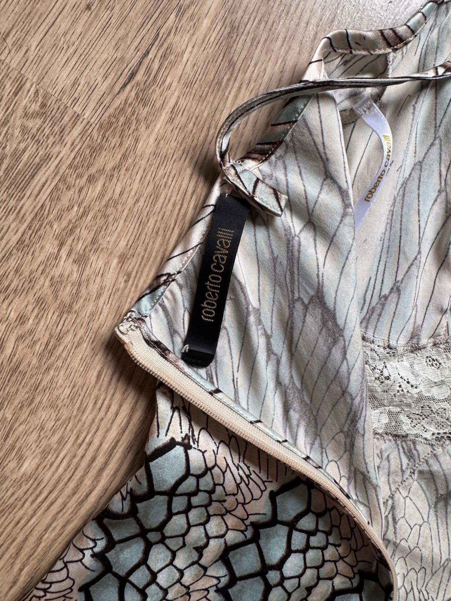 Roberto Cavalli 2000s Silk Camisole & Printed Shorts Set