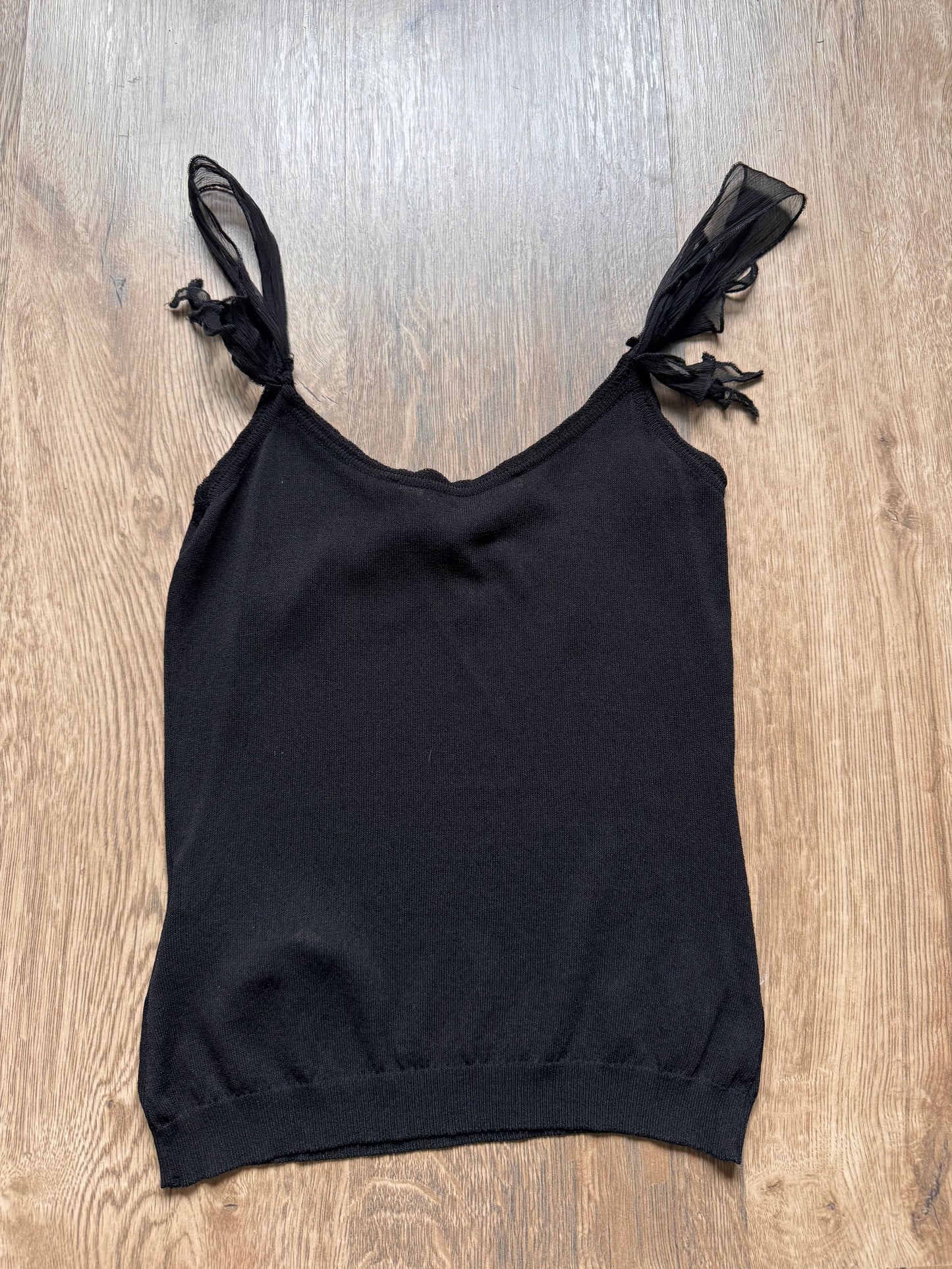 Class Roberto Cavalli 2000s Black Silk-Trimmed Camisole